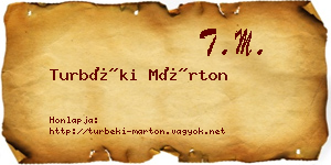 Turbéki Márton névjegykártya